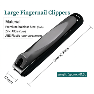 Coupe-ongles en acier inoxydable anti-éclaboussures avec lime à ongles intégrée, poignée ergonomique pour ongles des mains et des pieds - Product Image 6