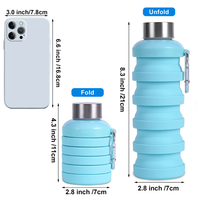 Bouteille d'eau pliable en silicone écologique sans BPA pour le camping et les voyages, vente en gros d'usine