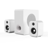 Juego de Altavoces de Estantería de 2.1 Canales y 120 W RMS con Subwoofer de 6.5 Pulgadas para 5.3 DSP, 3 Modos de Sonido, LED RGB, Control Remoto, Altavoz para el Hogar