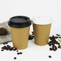 Tasses de café de papier biodégradables écologiques de 8oz 12oz 16oz avec des couvercles pour le thé ou toute autre boisson