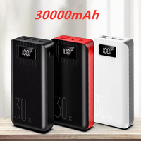 Nouvelle batterie externe haute capacité 30000 mAh, affichage numérique 20000 mAh, charge rapide, sortie 10 W, capacité réelle, batteries externes