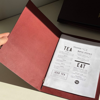 Protège-menus en cuir PU pour restaurant, classeur de menus pour café, pochettes portables pour bar