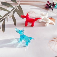 Figurine de chien ballon en verre de Murano coloré moderne, sculpture d'animal miniature faite à la main, ornement artistique, décoration d'intérieur, cadeau