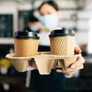 1/2/4 fincan tek kullanımlık hamuru içecek tutucuları tepsi gitmek için istiflenebilir dayanıklı bardak taşıyıcılar kahve kağıt bardak tutucular götürmek - Product Image 3