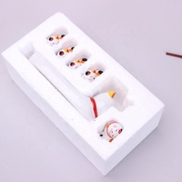 Ensemble d'assiettes de restaurant en céramique de style japonais écologique, très demandé, avec plateaux de service et supports pour baguettes motif chat porte-bonheur, 1 assiette + 5