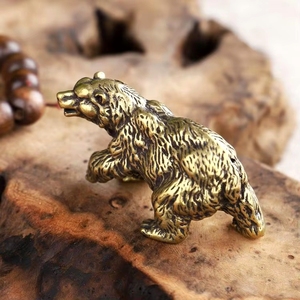 1pc Brass Big Bear Polar Tabletop Ornament Imposing Brown Pet for Tea Antique <strong>Copper</strong> <strong>Gift</strong> - Product Image 5