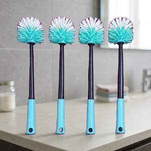 ANAX IMPEX Pro Clean Brosse de nettoyage WC multifonctionnelle durable, poils en PP, brosse à récurer simple face, lavable, plastique bleu - Product Image 3