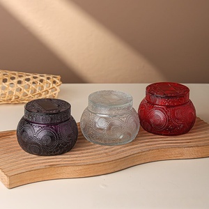 Nuevos Frascos de Vidrio para Velas Aromáticas de 250 ml, Recipientes de Vidrio Grabado con Diseño para Hacer Velas - Product Image 3