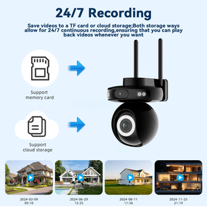 Cámara de Seguridad Inalámbrica PTZ 4K 5MP con Tarjeta SIM 2.4G/5G LTE, Sensor CMOS, Visión Nocturna, Impermeable, Alarma de Movimiento para Seguridad del Hogar - Product Image 6