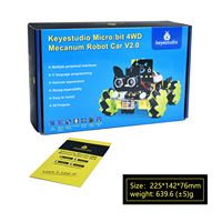Kedatangan baru Keyestudio micro bit 4WD Mecanum Robot car kit dengan papan utama.