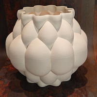 Vase en céramique moderne blanc ARM LVG avec texture 3D à bulles, pot à fleurs sculptural en porcelaine pour la décoration intérieure, motif galet en relief