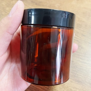 Pots cosmétiques transparents en PS/PET de 50 ml, 80 ml, 100 ml, 120 ml, 150 ml, 200 ml, 250 ml, 500 ml, 8 oz, pour crème et gommage corporel, avec couvercles noirs - Product Image 2