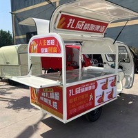 Tricycle électrique en acier inoxydable pour la restauration rapide, camion à hamburgers mobile et chariot de vente automatique de bubble tea avec une capacité de 200 unités