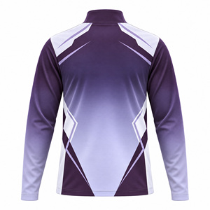 Chemise à manches longues performante, col zippé, anti-adhérence, protection UV, style minimaliste pour la course à pied et le badminton - Product Image 4