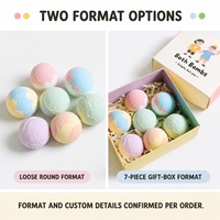 Coffret Cadeau de 7 Bombes de Bain Rondes Pastel, Emballage Cartoon, OEM, Marque Privée, Vente en Gros