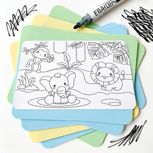 Tapis de coloriage en silicone personnalisé pour tout-petits - Réutilisable, lavable et nettoyable, non toxique, bloc de dessin éducatif - Product Image 1