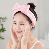Bandeau en polaire personnalisé avec nœud, élastique et épais, en peluche, pour femmes, idéal pour le spa