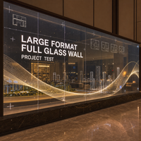 Écran LED transparent grand format pour centre de vente immobilière, affichage sur mur de verre, projet d'affichage mural en verre