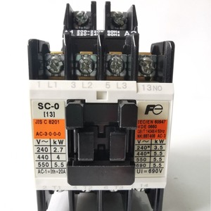 Contactor de CA trifásico Fuji SC-0 20A para montaje en carril DIN 220V 50Hz 60Hz - Product Image 1