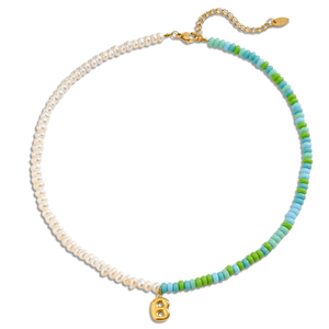 Collar <span class=keywords><strong>con</strong></span> Iniciales y Perla Barroca para Mujer, Tono Dorado, <span class=keywords><strong>con</strong></span> <span class=keywords><strong>Letras</strong></span> del Alfabeto, Joyería Elegante y Brillante, Diseño de Regalo - Product Image 5