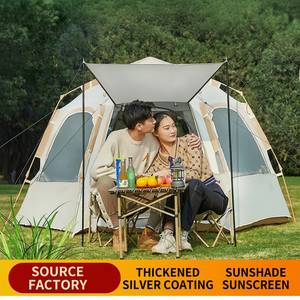 Tente de camping automatique hexagonale, imperméable, anti-UV, ouverture rapide, pour 6 personnes, pour activités de plein air - Product Image 1