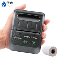 Printer pos portabel mini, pencetak kode batang genggam ponsel bluetooth portabel bertenaga baterai