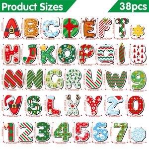 Aimants de réfrigérateur modernes en forme de chiffres et de lettres, magnétiques souples, pour l'apprentissage des enfants, décorations DIY, Noël, en caoutchouc - Product Image 5