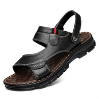 Pantoufles en cuir respirantes pour hommes Sandales d'été plates Sandales confortables pour hommes Sandales de luxe pour hommes