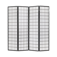 Écran de cloison en bois d'inspiration japonaise autoportant portable de 6 pieds blanc diviseur de pièce à écran Shoji oriental pliant à 4 panneaux