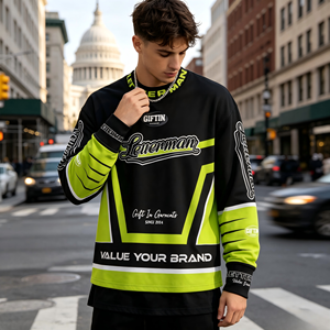 Sudadera de Manga Larga de Algodón Estilo Racing Premium, Personalizada con Impresión Digital DTG, Logotipo Personalizado, Patrón de Alta Calidad, Algodón Suave - Product Image 1