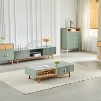 Table basse en bois de style nordique moderne Table à thé centrale de luxe pour le salon nouveauté meubles de maison avec panneau style bois