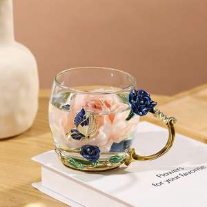 Tazas de té con tapa, tazas creativas para el desayuno en la sala de estar, tazas de leche de lujo ligero, tazas de vidrio para el hogar - Product Image 2