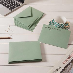 Cross-border Hot-selling Sage Green Lavender Purple Saliva Glue <b>Envelope</b> <b>Colorful</b> Greeting Card Invitation Card Kraft Paper - Product Image 5