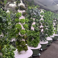 Tour de culture hydroponique verticale à 9 niveaux avec éclairage LED intégré, équipement de culture aquatique d'intérieur pour légumes-feuilles