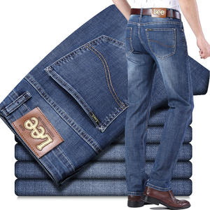 Jeans pour hommes, jambes droites, élastiques, décontractées, automne-hiver, pantalons longs, épais, moyen et solide - Product Image 3