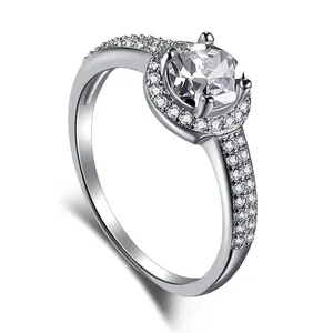 Dylam 5 Karaat Solitaire Diamanten Ring Engagement Cut Twee Trouwringen De Duurste Dunne Zilveren Band Eternity Voor Vrouwen