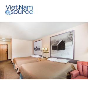 เตียงไม้ขนาดคิงไซส์4ดาวที่ทันสมัยชุดห้องนอนโรงแรมโครงการ Super 8ลดราคาโรงงานเฟอร์นิเจอร์โรงแรมทันสมัย - Product Image 3