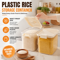 Contenedor de Arroz de Plástico Urbano para Uso Doméstico, Estilo Nórdico, a Prueba de Insectos y Humedad, Sellado, Capacidad de 20 Libras