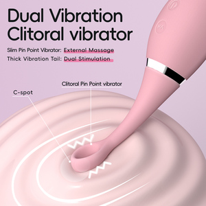 2024 rilis pink dua motor mainan seks stimulasi klitoris vibrator dengan 10 mode bergetar kuat untuk wanita