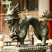 Statue de dragon et de phénix en bronze et laiton de grande taille, classique de la mythologie chinoise, personnalisée