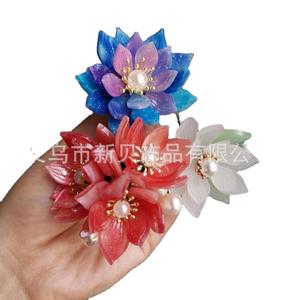Nuevo pétalo <span class=keywords><strong>de</strong></span> loto <span class=keywords><strong>de</strong></span> ácido acético Xinbeis, Cereus floreciente nocturno, joyería hecha a mano <span class=keywords><strong>de</strong></span> estilo antiguo, tocados <span class=keywords><strong>de</strong></span> bricolaje, horquillas, pulseras, B - Product Image 5