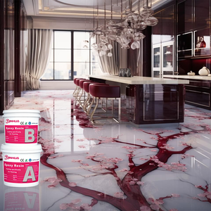 Pavimento in Resina Metallica Autolivellante 100% Solida, Altamente Lucida e Durevole, Colore Personalizzato, Vernice Epossidica 3D Effetto Marmo Resistente all'Usura - Product Image 1