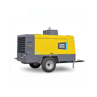 Compresseur d'air diesel portable de haute qualité pour l'exploitation minière, 12 bars, 350 CFM, équipé d'un moteur et d'un corps de pompe