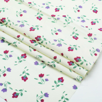 Tissu en mousseline de coton peigné 100% biologique, écologique, uni ou imprimé floral, respirant, pour chemises et robes de bébés et enfants