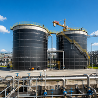Digesteur anaérobie à haute efficacité de 5000 m³, type Schumann, sur mesure, avec réacteur automatique, sans soudure in situ, pour fumier d'élevage