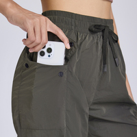 Conjunto Deportivo de 2 Piezas para Mujer, Chaqueta con Cierre y Bolsillos Tejidos, Pantalones Cortos Ligeros de Secado Rápido para Ciclismo y Running al Aire Libre
