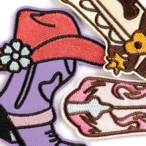 Large Collection Embroidered Iron on <b>pink</b> Howdy Cowboy Cowgirl Boots Patch for Clothing Hat <b>Bag</b> Decoration - Product Image 3