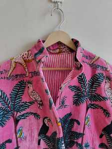 Chaqueta Bomber Clásica de Terciopelo Reversible y Transpirable con Estampado de Jungla Marrón, Ecológica, con Relleno 100% Algodón - Product Image 2