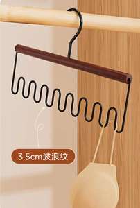 U-förmiger Haken Metall Holz Design Metall Kleiderbügel Unterwäsche Weste Kleiderbügel spart Platz und verhindert Rutschen - Product Image 4