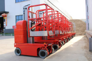 Diskon Platform pengangkat tiang mendorong sendiri, disetujui Ce Epa 8m 12m 14m 16m aluminium Aloi Lift One Man - Product Image 2